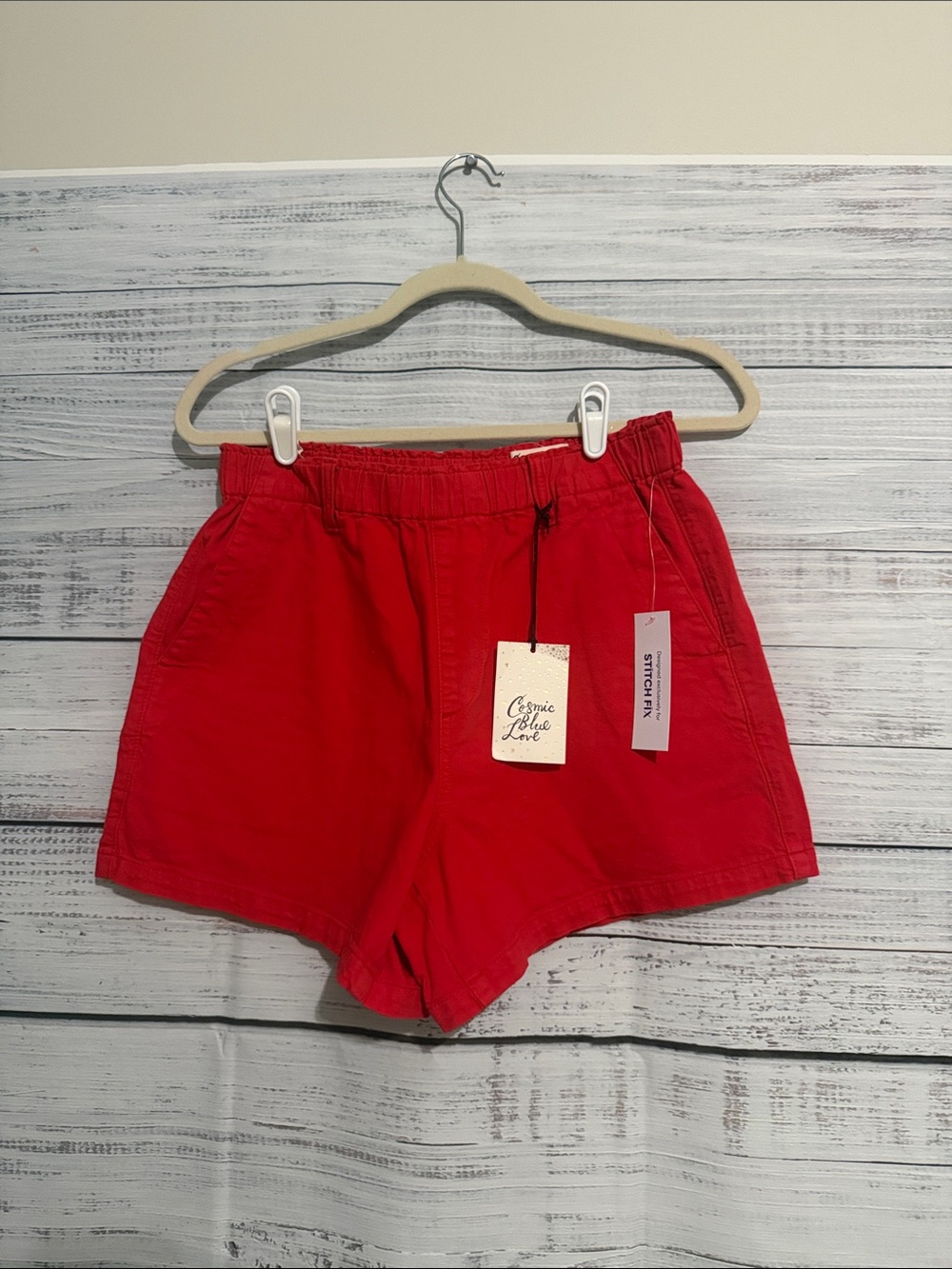 Cosmic Love High-Waist Red Women's Shorts